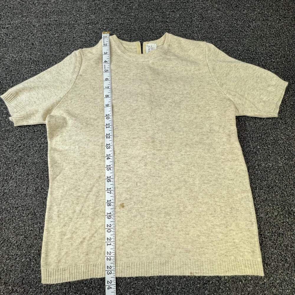 Kimberly Pullover Sweater Womens M Beige Short Sleeve Crew Neck Zipper Cashmere - Picture 5 of 8